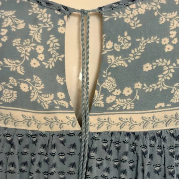 Old Navy Blue Floral Blouse Tunigan/Dress Boho Cottagecore - Picture 5 of 8